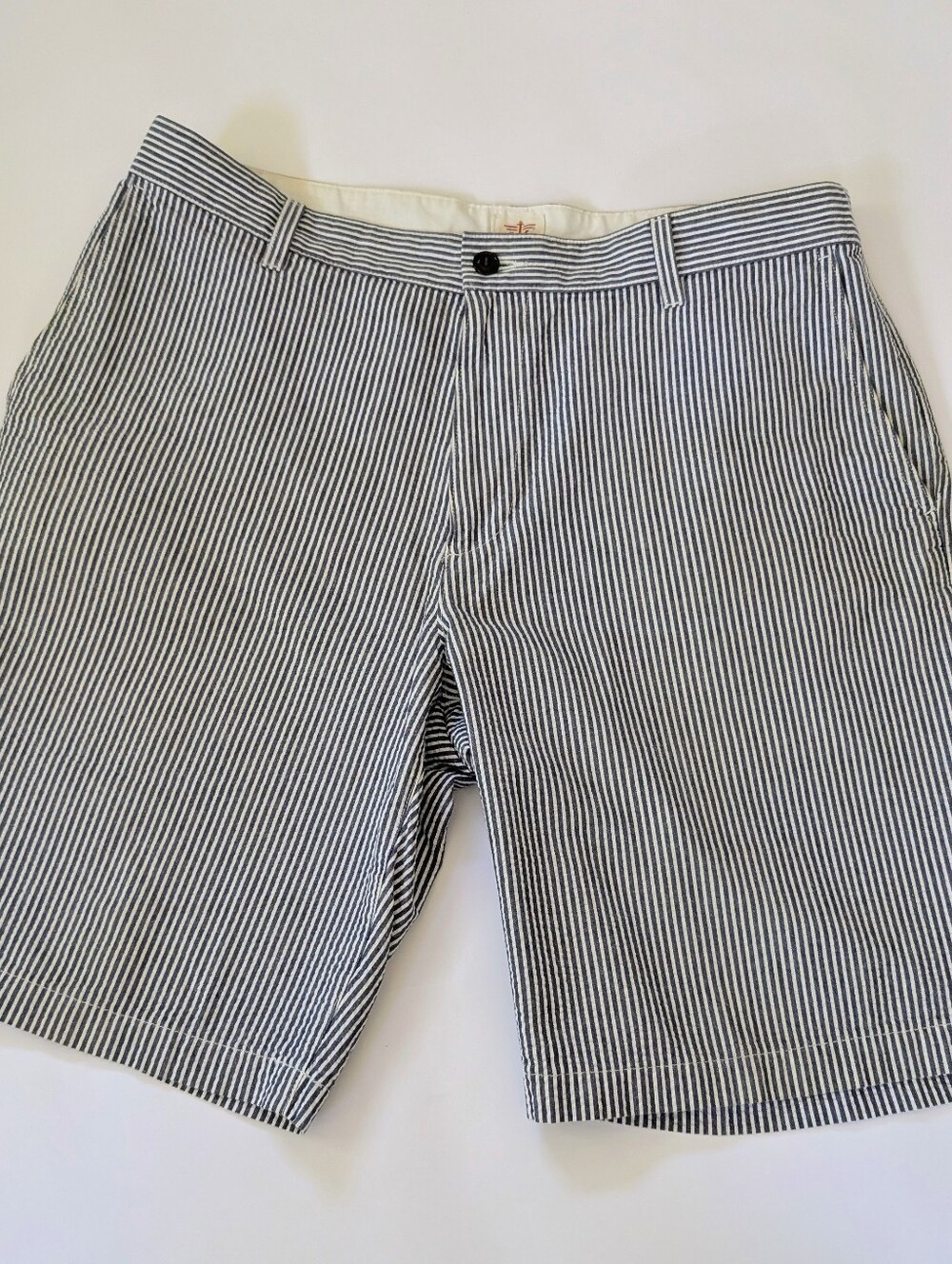 Men's Dockers Navy and White Striped Seersucker Cotton Shorts